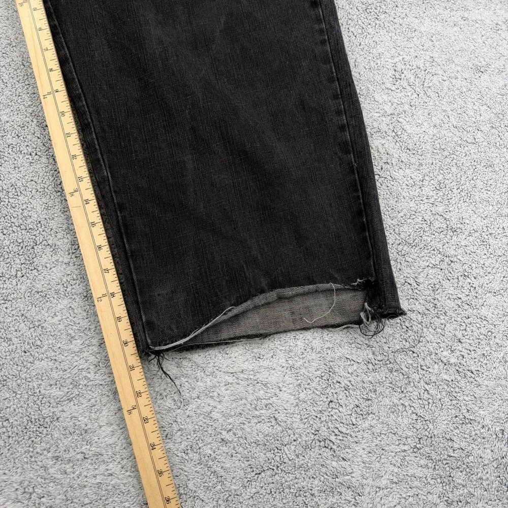 Stone Touch Jeans Mens 34 Black Denim Geisha Kimono Japanese Style Cut Off READ